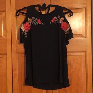 AE Cold Shoulder Embroidered Tee